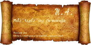 Mátyásy Armanda névjegykártya